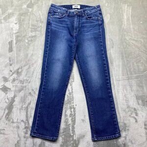 Womens Blue Denim Cropped Straight Leg Jeans Sz 27 Fits 26 Grunge USA